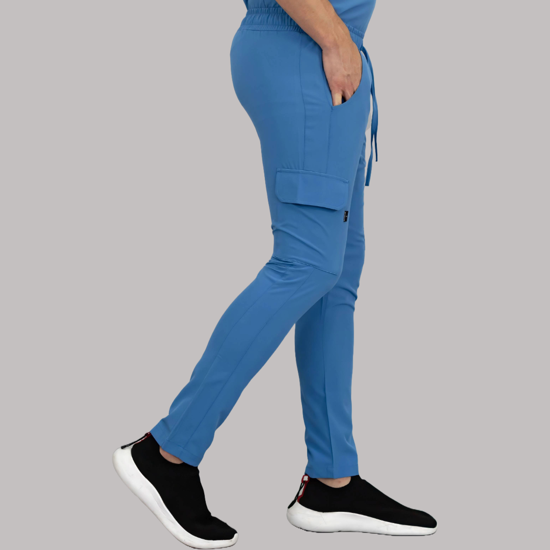Pantalón Quirúrgico Skinny, Azul Plumbago F.W Hombre, Scrubs 520