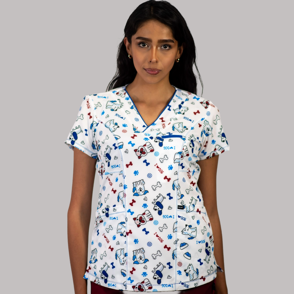 Filipina Quirurgica Estampada Love Dog 501  Mujer FW