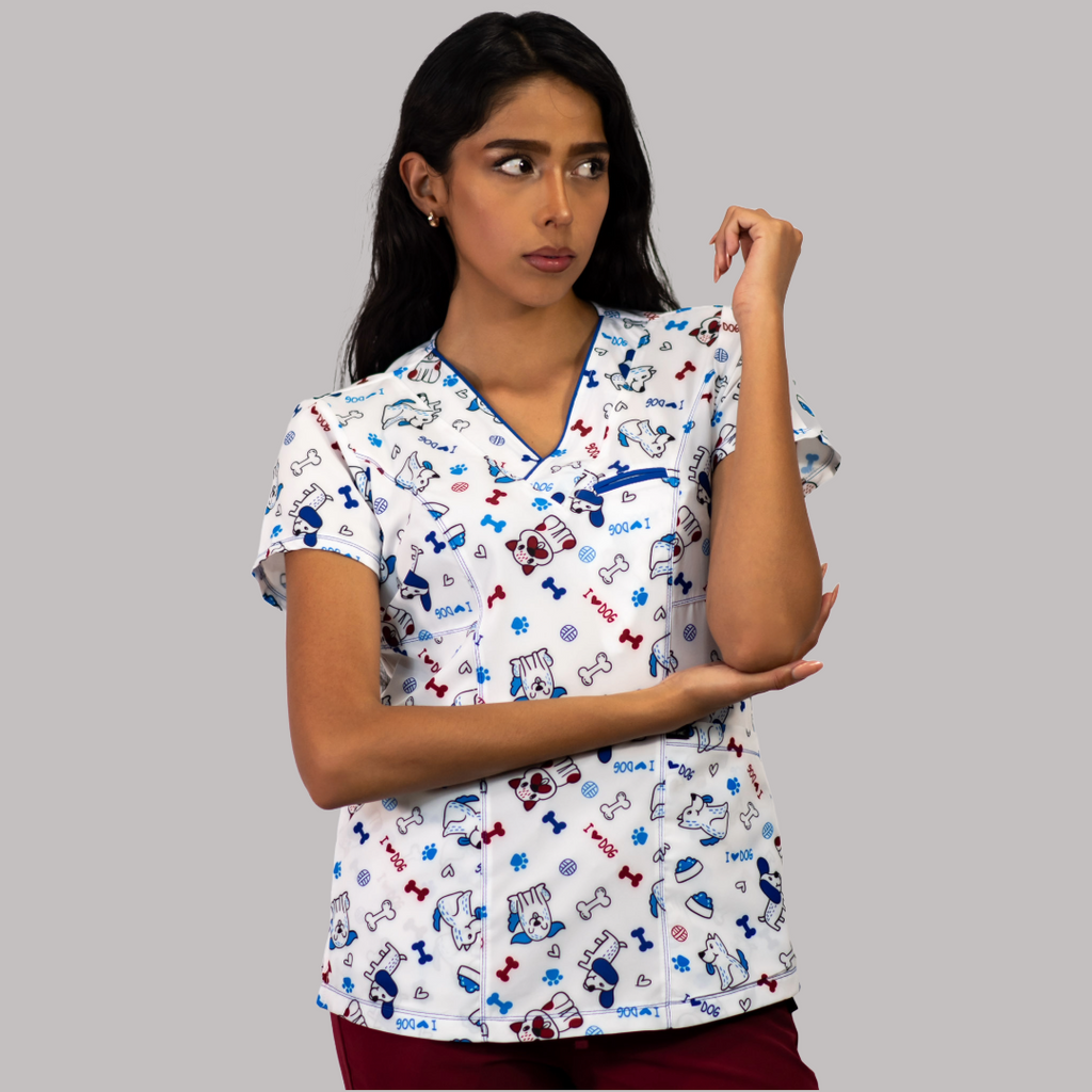 Filipina Quirurgica Estampada Love Dog 501  Mujer FW