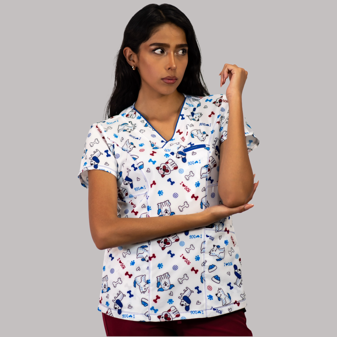 Filipina Quirurgica Estampada Love Dog 501  Mujer FW