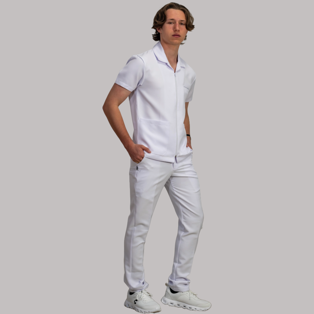 Filipina Hombre Blanca Alviero cuello sport Con Cierre Antifluido