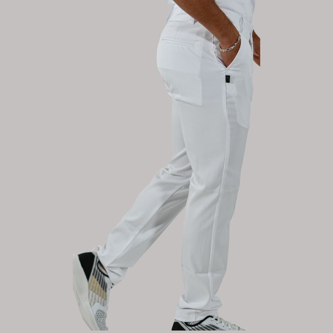 Pantalon Pretina Alviero Stretch Caballero Blanco Antifluido