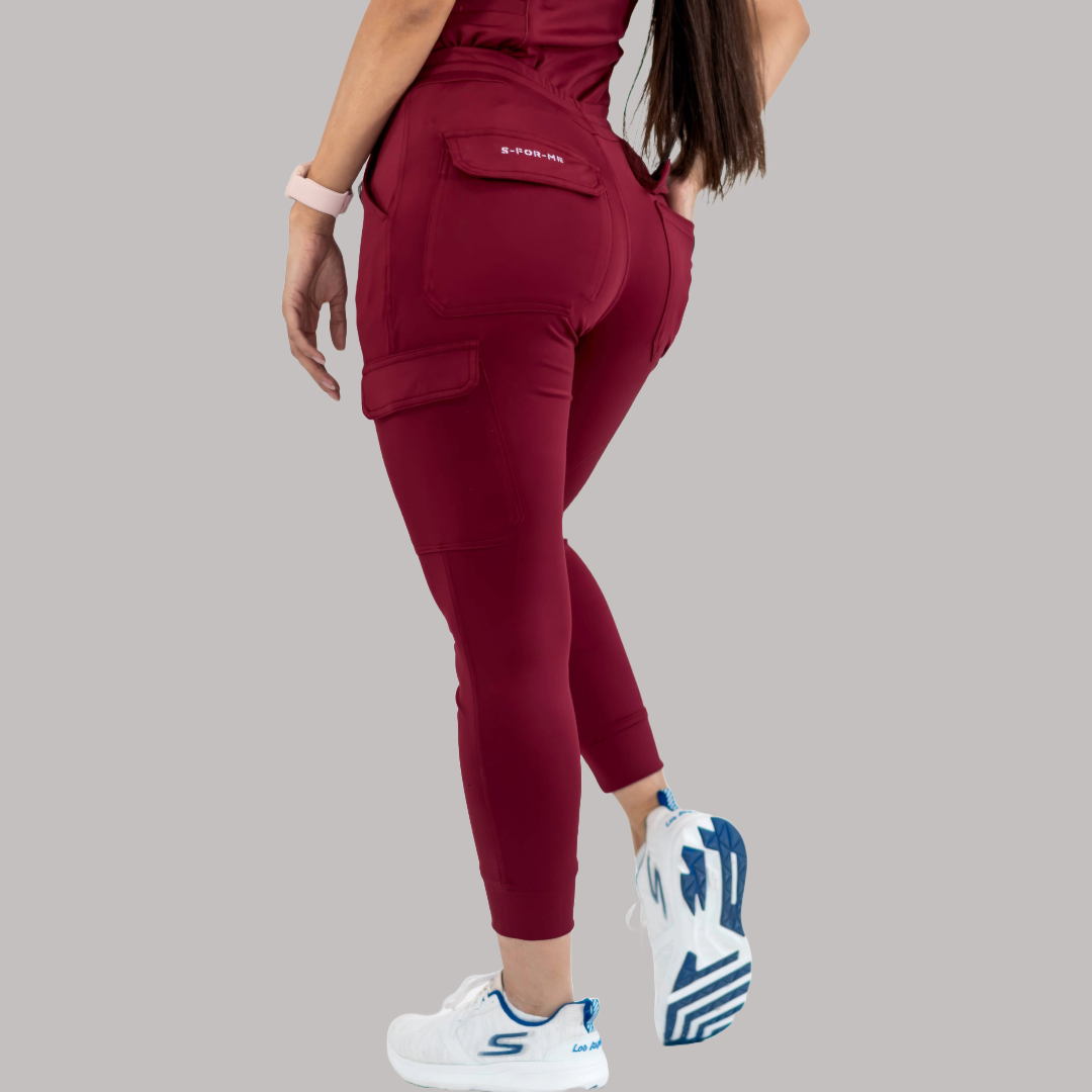 Jogger Quirúrgico Mujer Super Stretch Vino, Scrubs 905