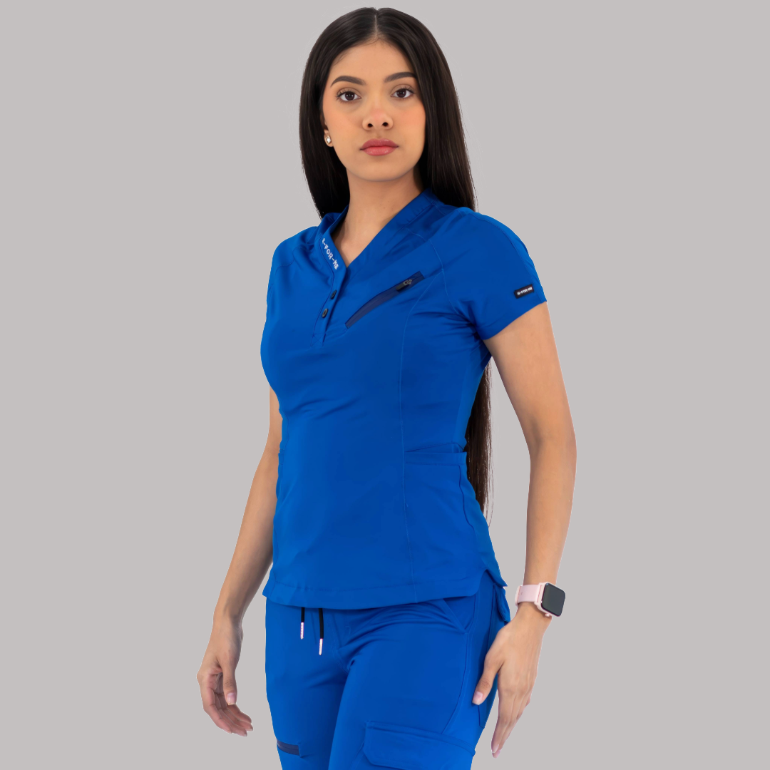 Filipina Quirúrgica Mujer Super Stretch Azul Rey, Scrubs 905