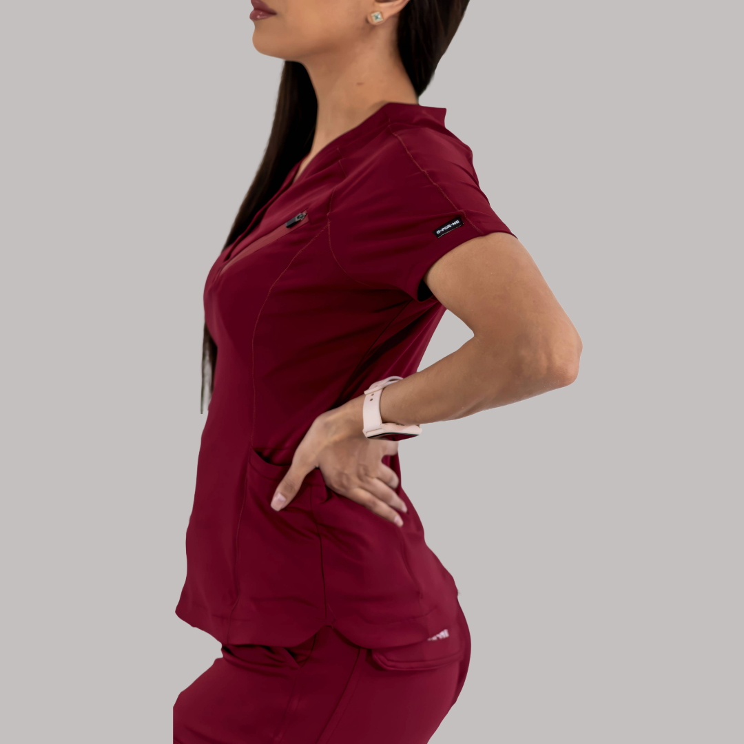 Filipina Quirúrgica Mujer Super Stretch Vino, Scrubs 905