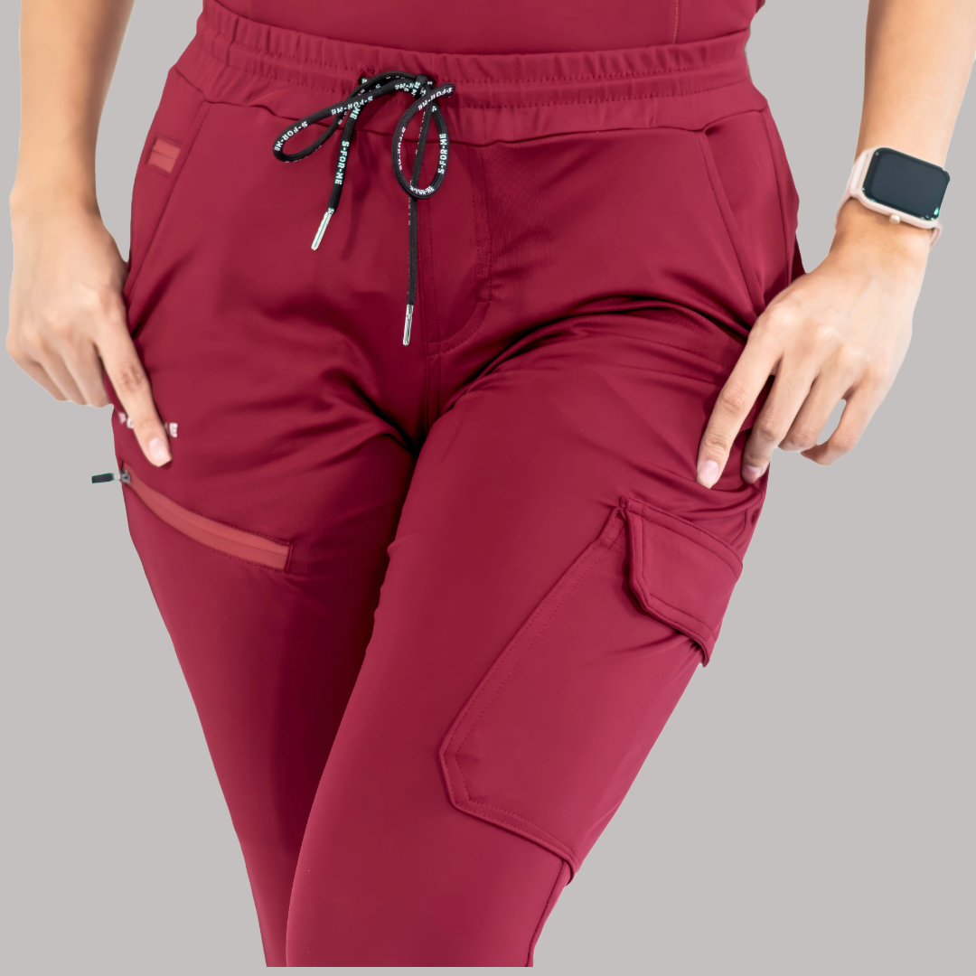 Jogger Quirúrgico Mujer Super Stretch Vino, Scrubs 905