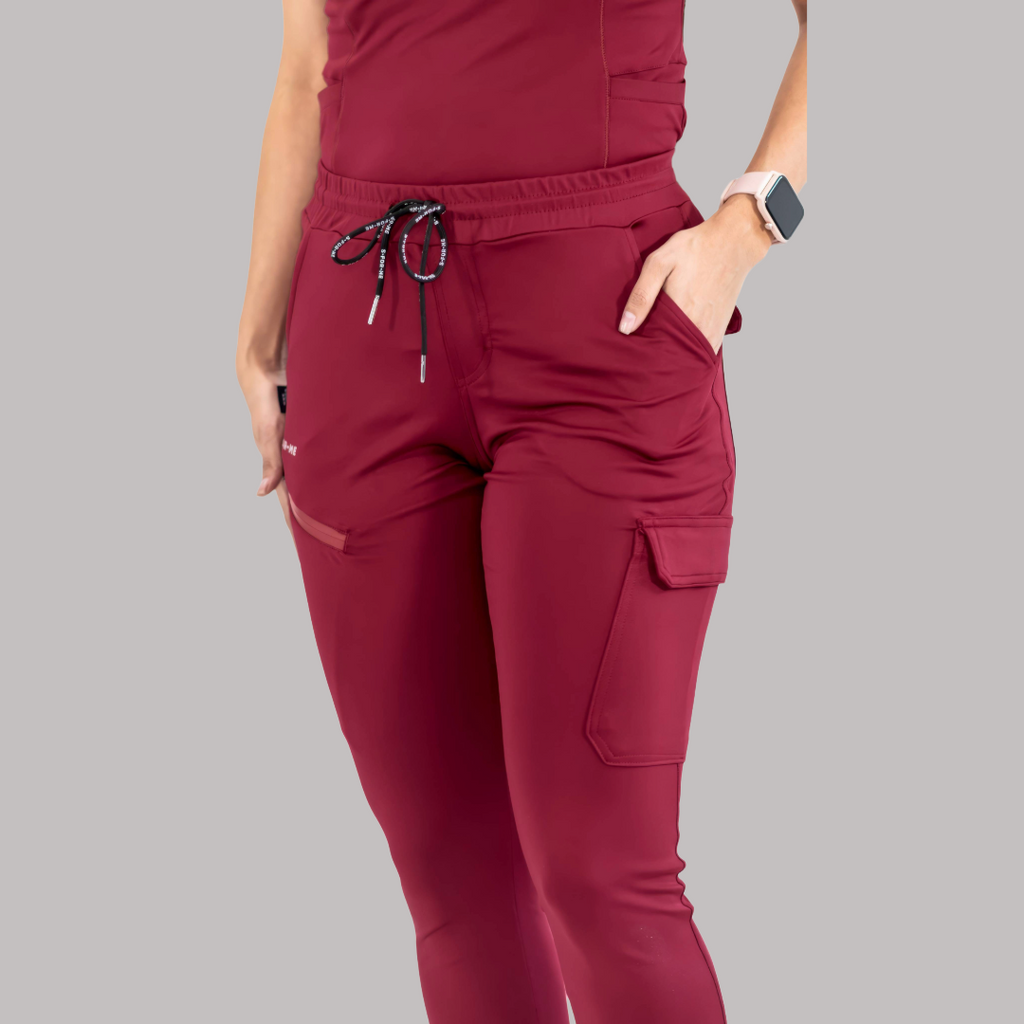 Jogger Quirúrgico Mujer Super Stretch Vino, Scrubs 905