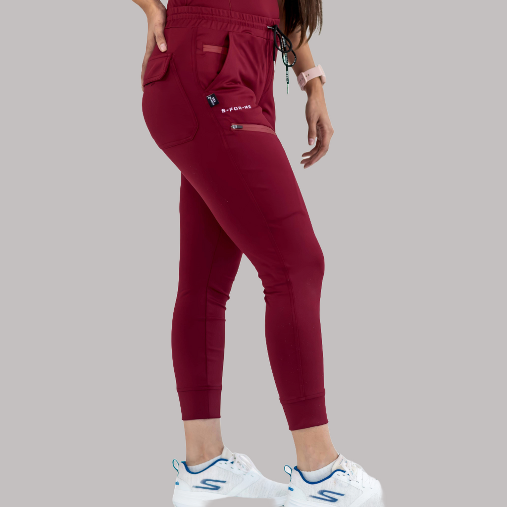 Jogger Quirúrgico Mujer Super Stretch Vino, Scrubs 905