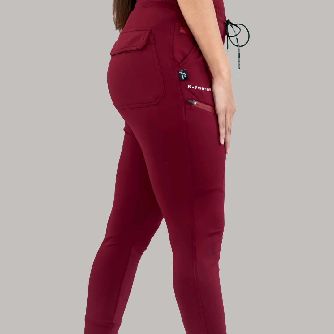 Jogger Quirúrgico Mujer Super Stretch Vino, Scrubs 905
