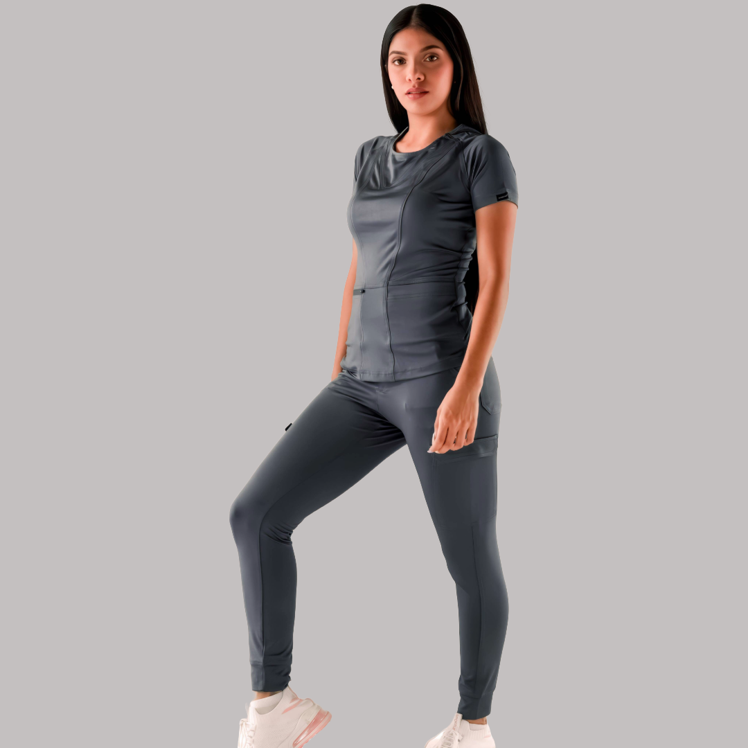 Jogger Quirurgico Mujer Gris Oxford Super Stretch, Scrubs 901
