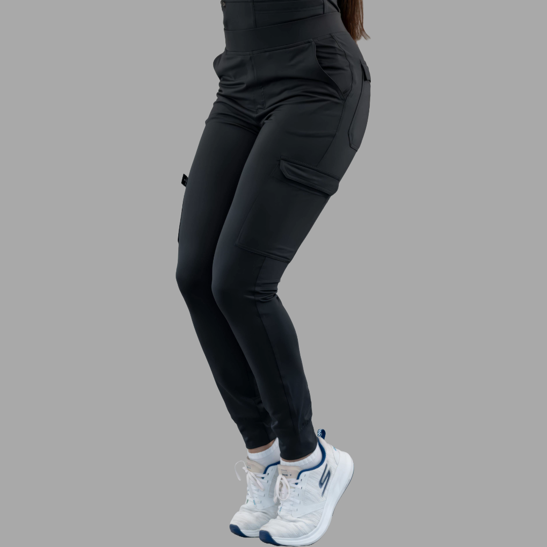 Jogger Quirurgico Mujer Negro, Super Stretch, Scrubs 901