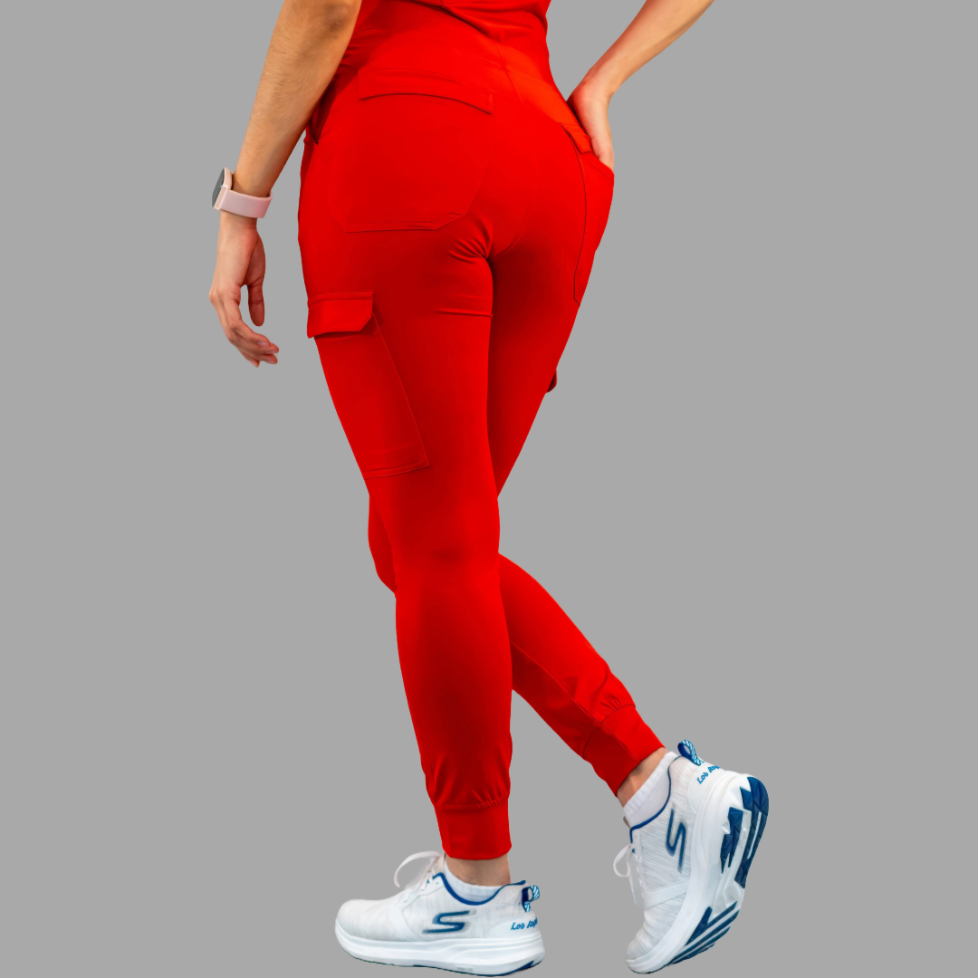 Jogger Quirurgico Mujer Rojo, Super Stretch, Scrubs 901