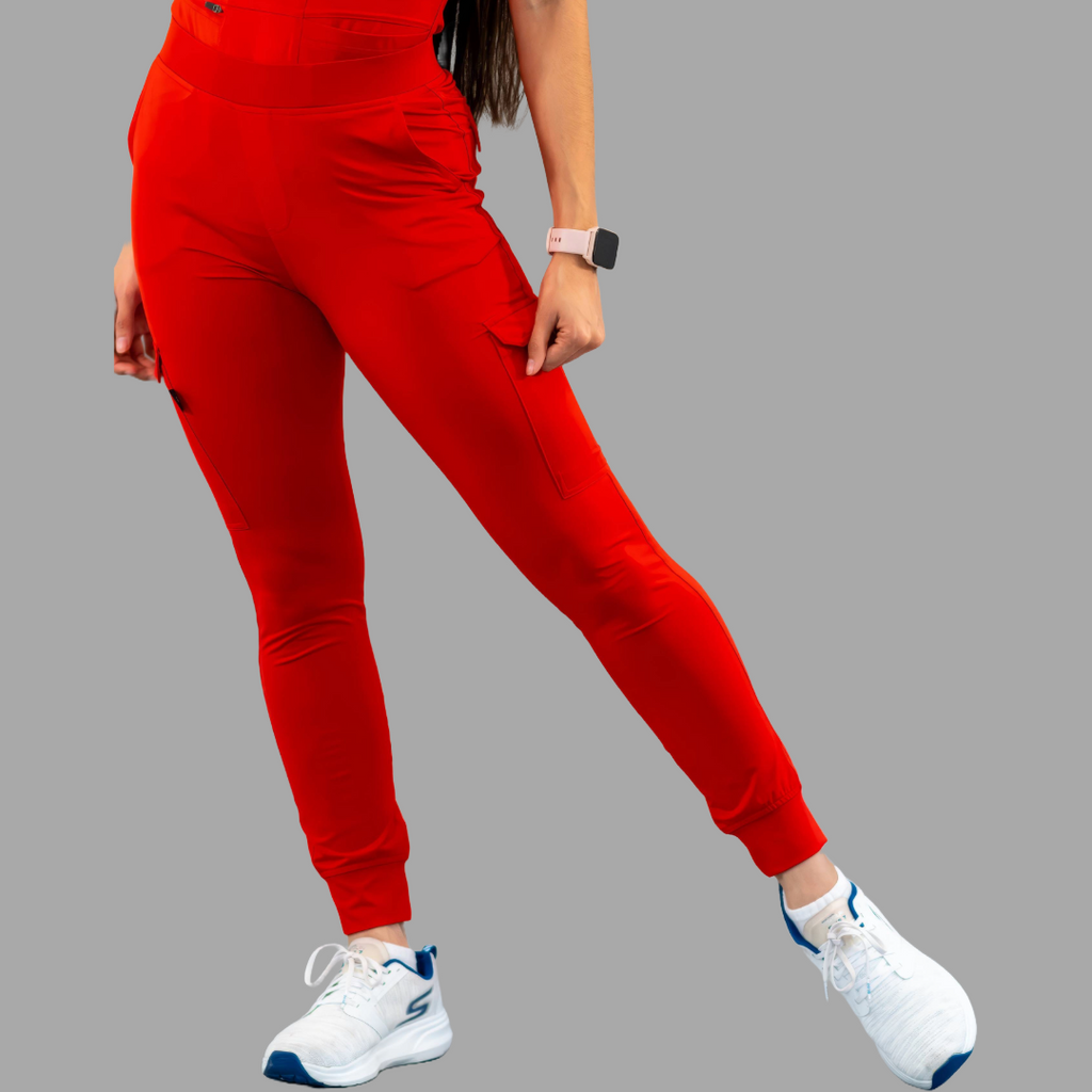 Jogger Quirurgico Mujer Rojo, Super Stretch, Scrubs 901