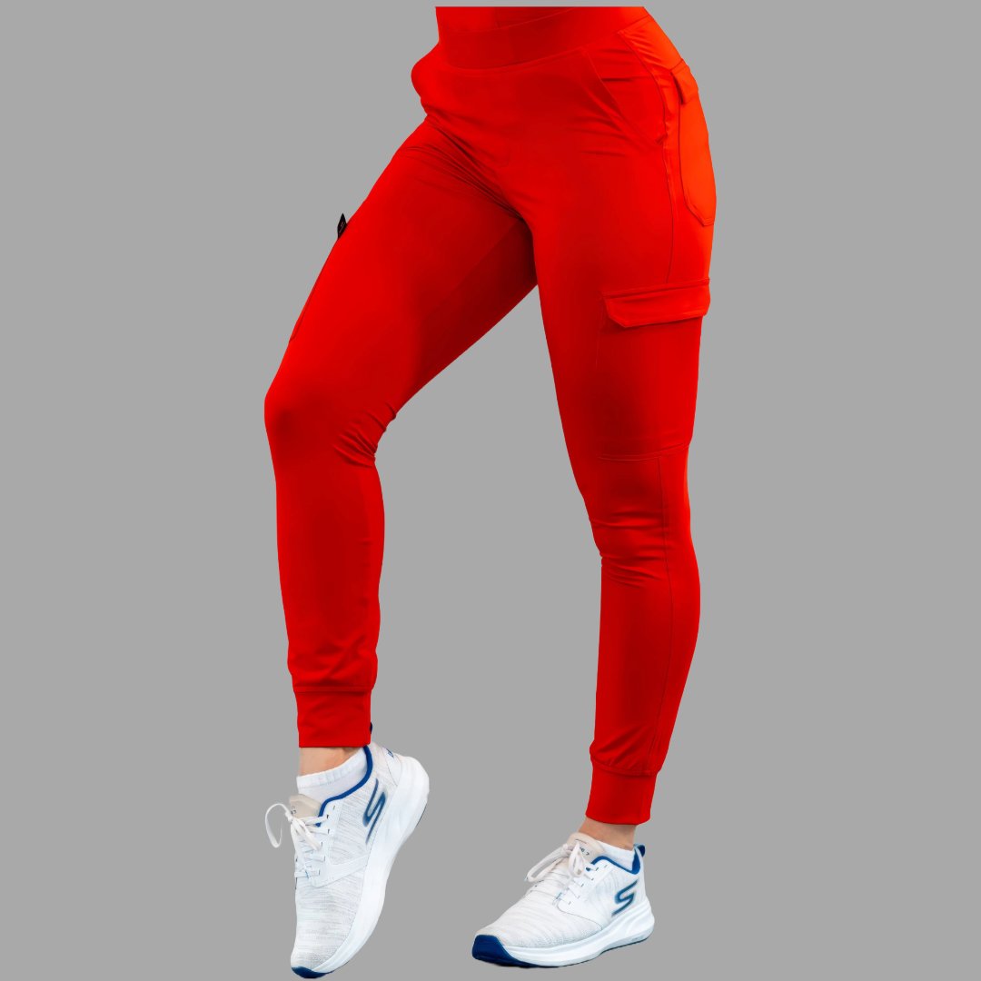 Pantalón Jogger Médico 901 Rojo Super Stretch para Mujer