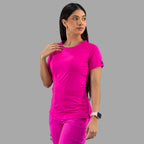 Filipina fucsia súper stretch para doctoras y enfermeras 901