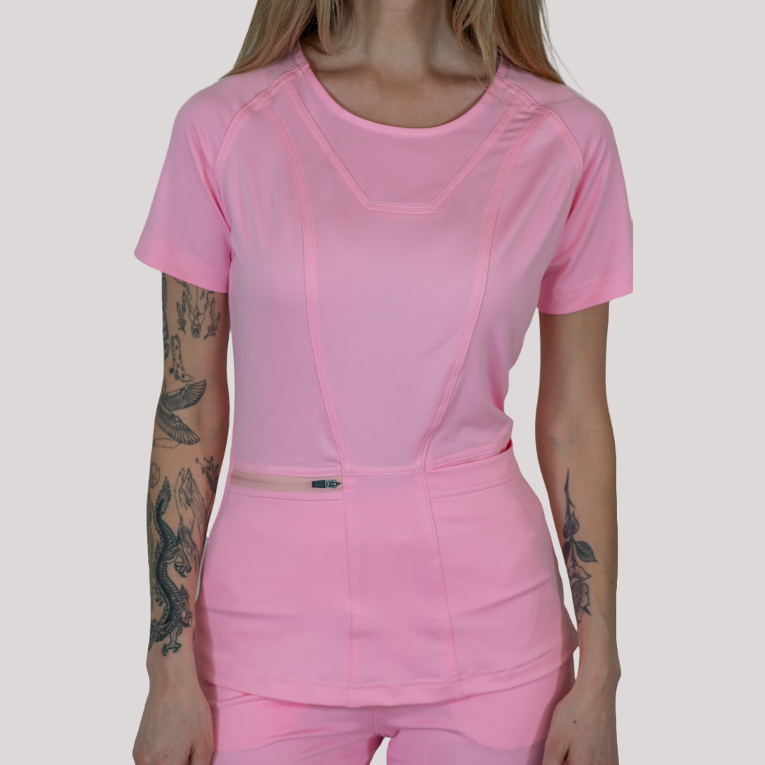 Filipina Quirúrgica Mujer Rosa Pastel Super Stretch, Scrubs 901