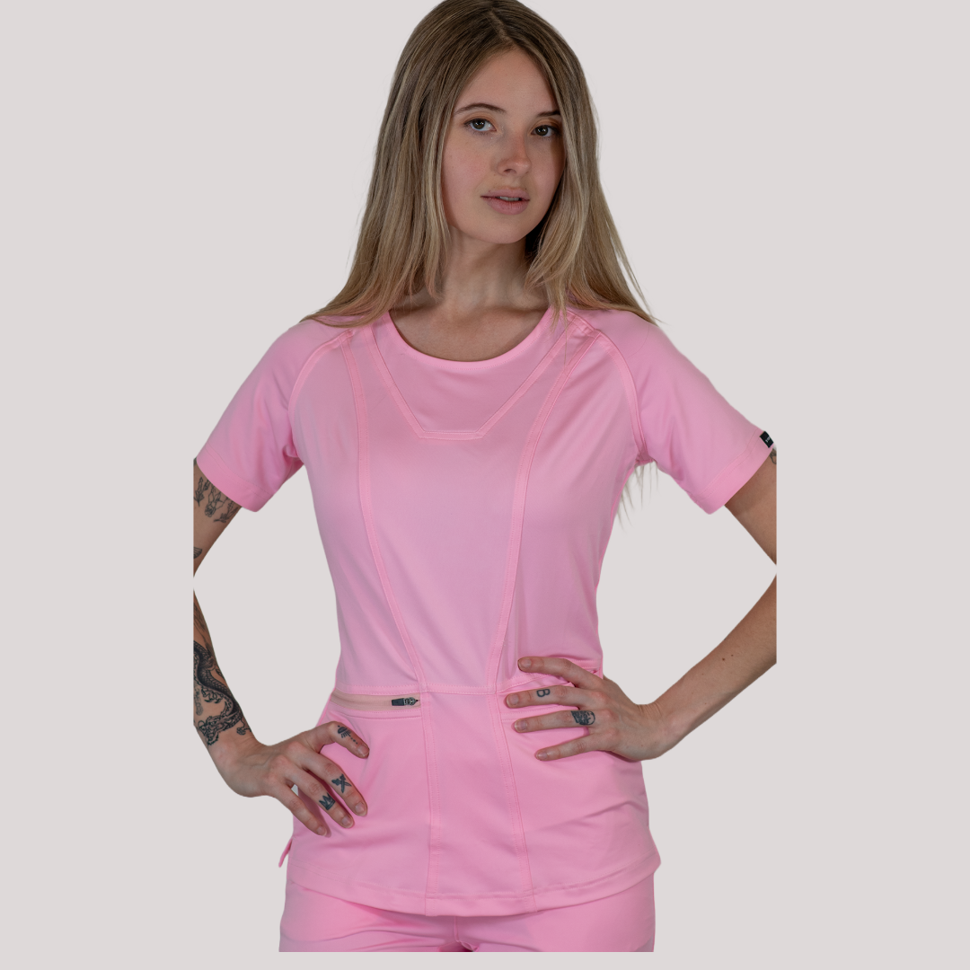 Filipina Quirúrgica Mujer Rosa Pastel Super Stretch, Scrubs 901