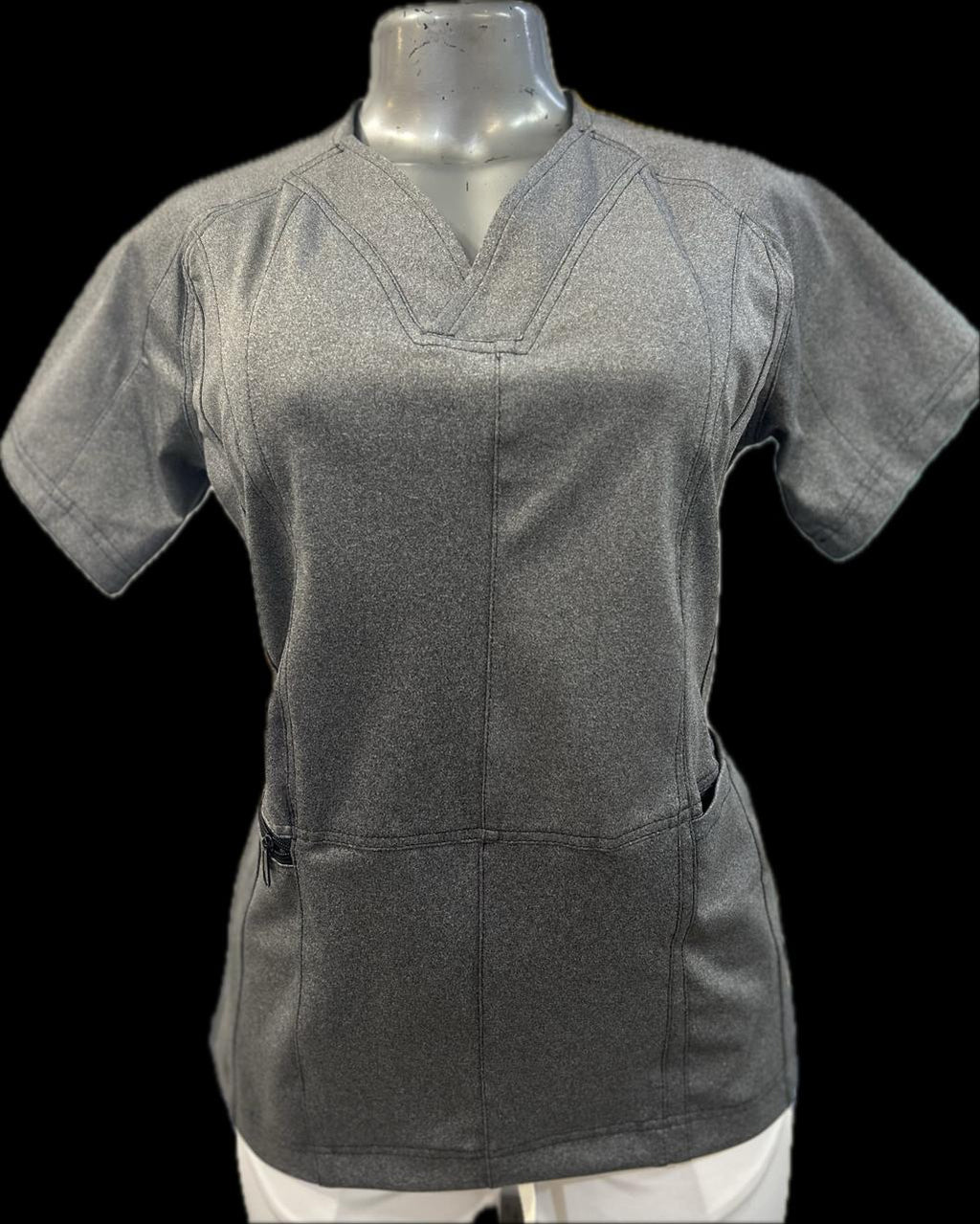 Filipina Quirurgica Super Stretch Gris Jaspeado 902. Dama