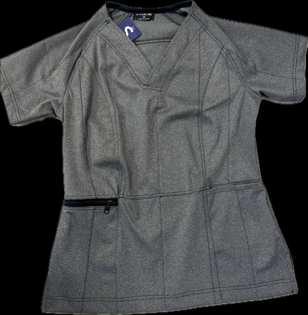 Filipina Quirurgica Super Stretch Gris Jaspeado 902. Dama