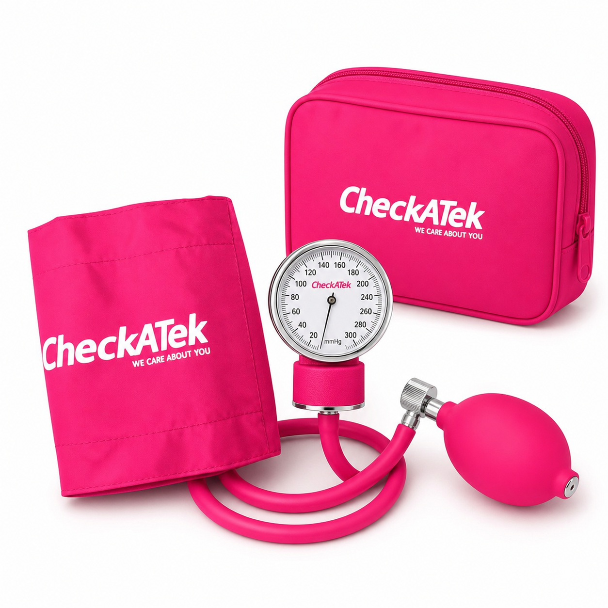 kit baumanometro rosa manguito estuche pera manometro checkatek Sandel Medica