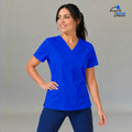 Filipina quirúrgica mujer 502 Azul Rey antifluido vista frontal Sandel Médica