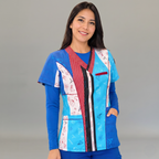 Filipina S-FOR-ME Collage Azul combinada con underscrub azul rey