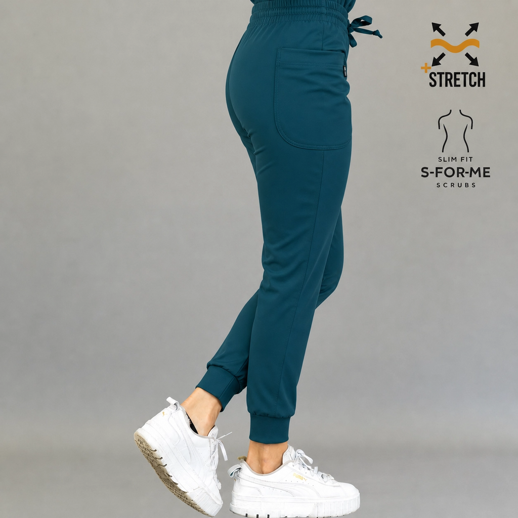 Jogger Quirúrgico Mujer Est. 902 | Azul Petróleo Super Stretch
