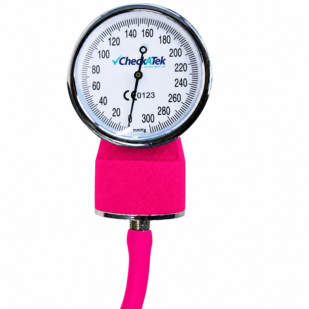 manometro aneroide rosa checkatek detalle caratula mmhg Sandel Medica