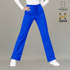 Pantalón médico Azul Rey para mujer modelo 502 relaxed vista lateral
