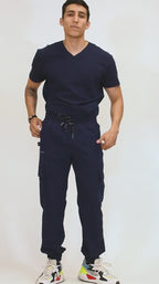 Jogger Antifluido Hombre 300 Azul Marino