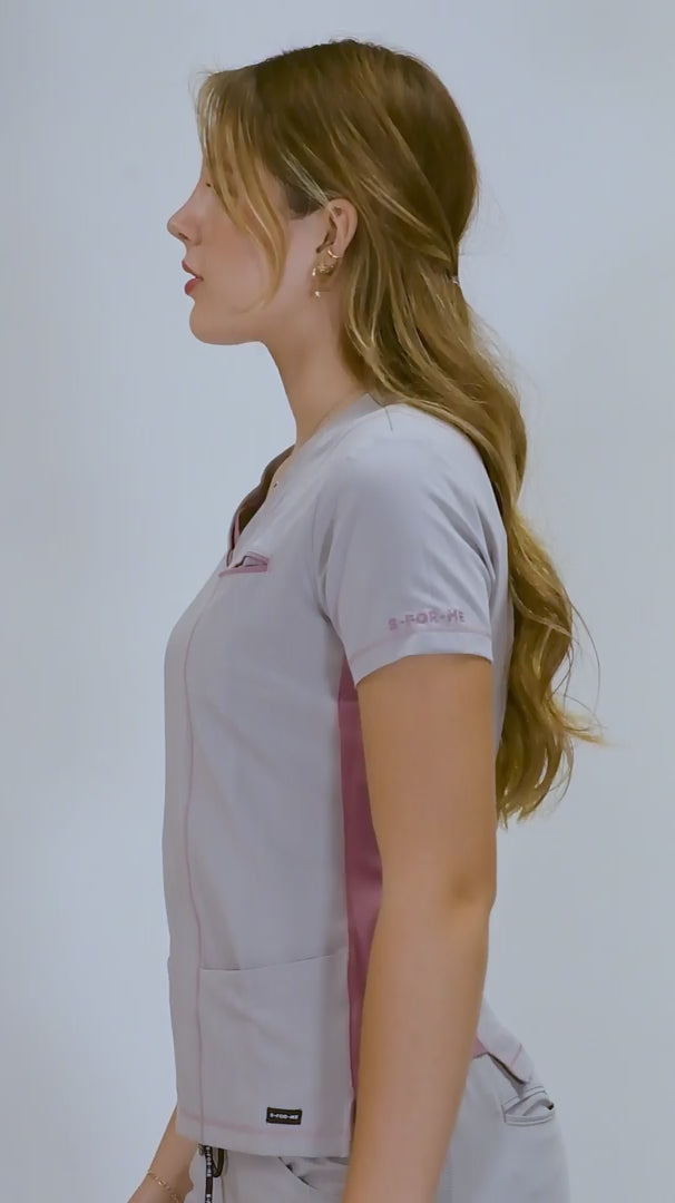 Pantalón Quirúrgico Gris Perla Mujer Antifluido, Scrubs 300