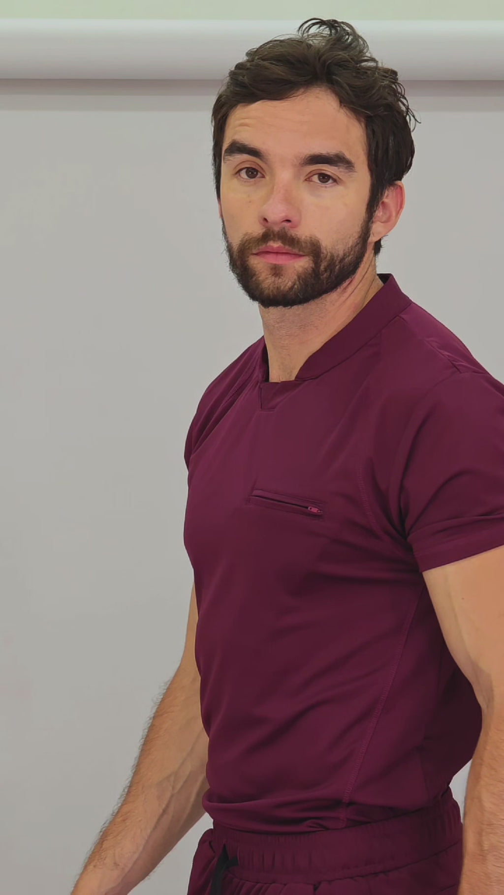 Filipina Quirurgica Hombre Vino Super stretch, Scrubs Est. 910